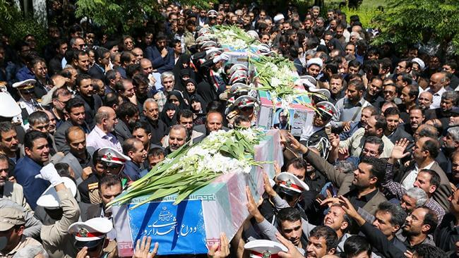Photo of Iran holds funeral for terror victims to Teheran